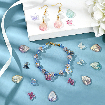 208Pcs Transparent Spray Painted Glass Charms GLAA-BC0001-14-1