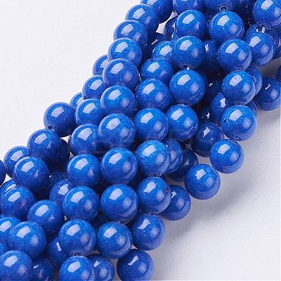 Natural Mashan Jade Round Beads Strands G-D263-8mm-XS08-1