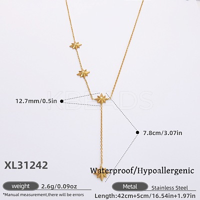 316L Surgical Stainless Steel Y Tassel Necklaces for Women FS-WGE9B28-15-1