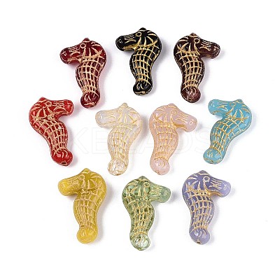 Sea Horse Glass Beads GLAA-T025-61M-1