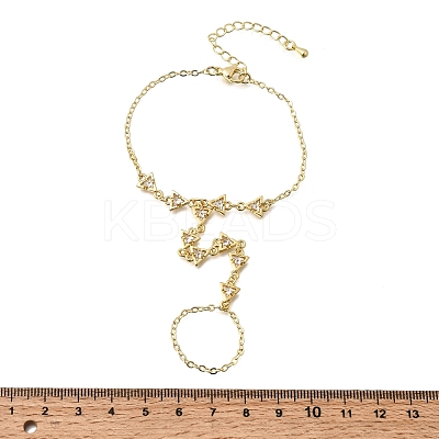 Brass Micro Pave Cubic Zirconia Mittens Bracelets BJEW-C156-01G-06-1