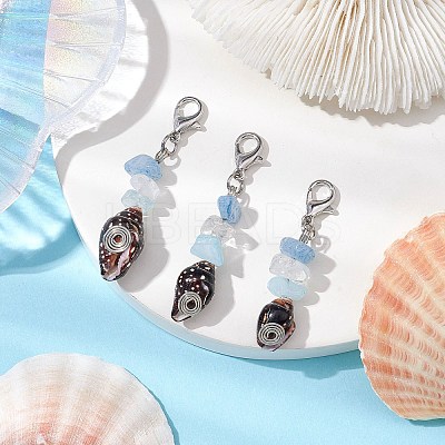 Spiral Shell Pendant Decooration HJEW-JM01937-1
