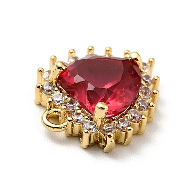 Brass Micro Pave Cubic Zirconia Charms KK-G414-13G-1