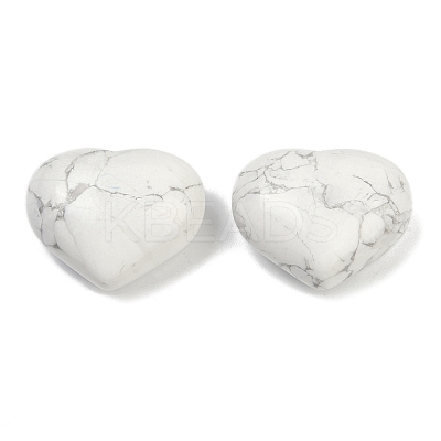 Heart Natural Howlite Palm Stones G-C186-02H-1