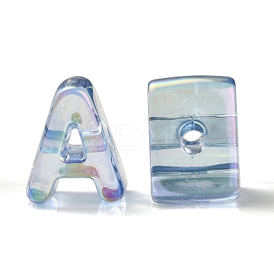 UV Plating Rainbow Iridescent Acrylic Beads OACR-C012-02J-1-1