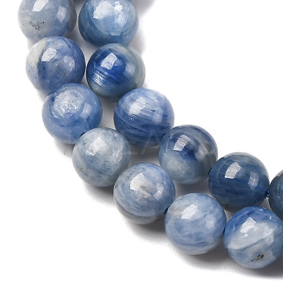 Natural Kyanite/Cyanite/Disthene Round Beads Strands G-O017-6mm-04D-1