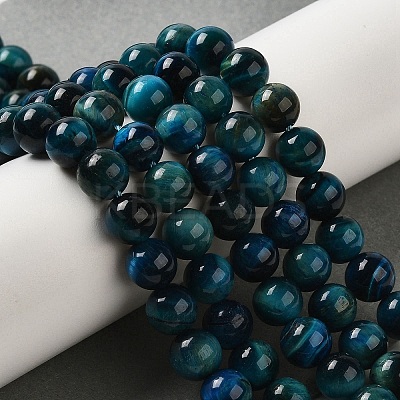 Dyed Natural Tiger Eye Beads Strands X-G-G102-A02-03-1