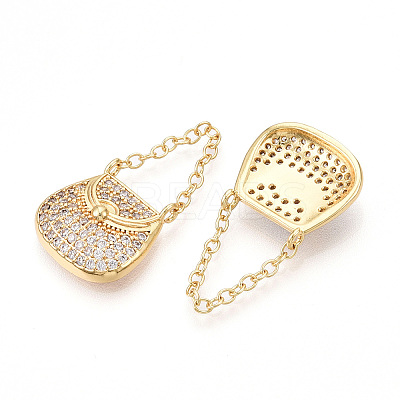 Brass Micro Pave Cubic Zirconia Pendants KK-T070-52G-1