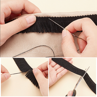 25M Polyester Tassel Lace Ribbon OCOR-WH0082-192B-1