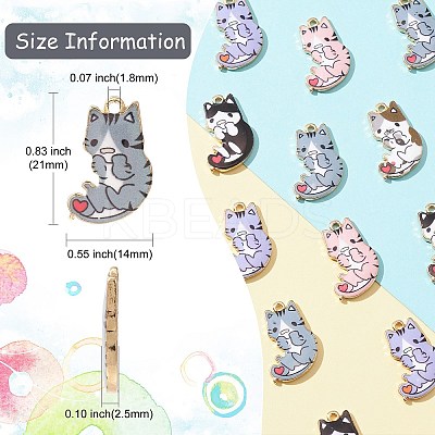 25Pcs 5 Styles Rack Plating Alloy Pendants ENAM-CJ0004-73-1