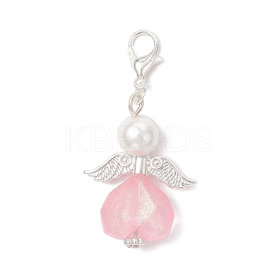 Heart Angel Acrylic Pendant Decorations HJEW-JM03655-01-1