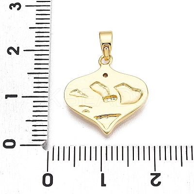 Brass Micro Pave Cubic Zirconia Pendants KK-T070-42G-1