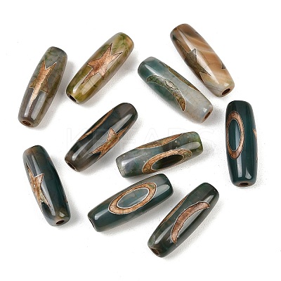 Tibetan Style dZi Beads TDZI-E004-63-1