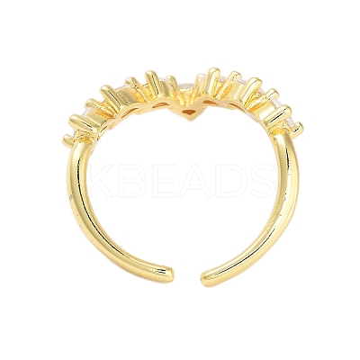 Brass Pave Cubic Zirconia Cuff Rings RJEW-U012-04G-03-1