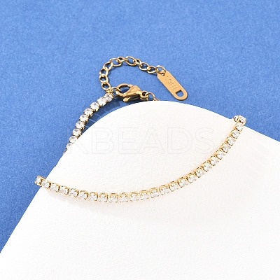 304 Stainless Steel Micro Pave Cubic Zirconia Tennis Bracelets for Women LS-BJEW-A146-01G-1