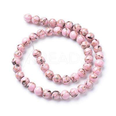 Assembled Synthetic Turquoise and Shell Beads Strands G-S212-6mm-01-1