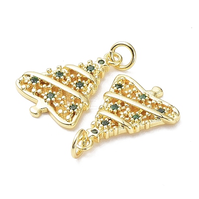 Brass with Cubic Zirconia Pendants X-KK-G469-12G-1