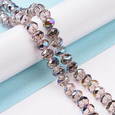 Transparent Electroplate Glass Beads Strands GLAA-F122-02B-1