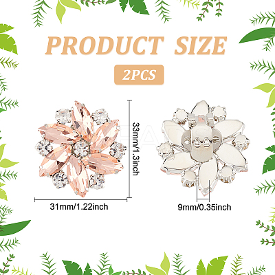 2Pcs Detachable Glass Rhinestone Shoe Decoration FIND-FG0002-47B-1