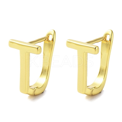 Brass Letter Stud Earrings for Women EJEW-A038-01T-G-1