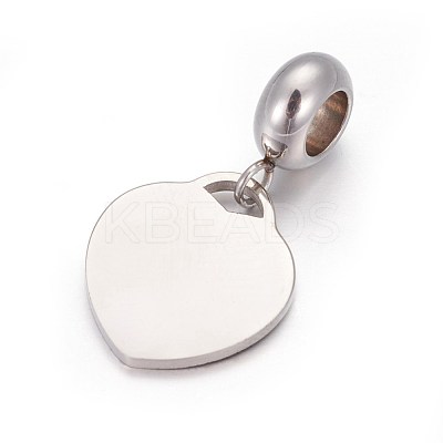 304 Stainless Steel European Dangle Charms OPDL-L013-38B-1