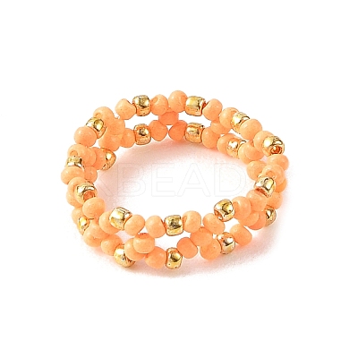 5 Colors Glass Finger Rings RJEW-MZ00035-1