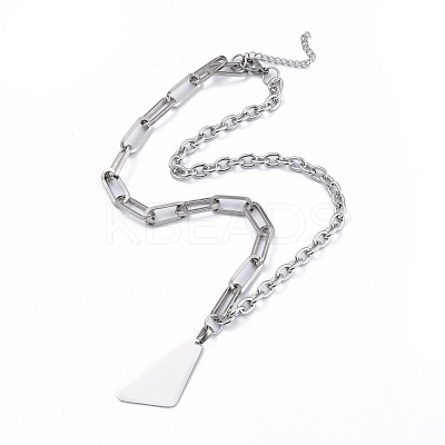 Non-Tarnish 304 Stainless Steel Paperclip Chains & Cable Chain Jewelry Sets SJEW-K153-10P-1