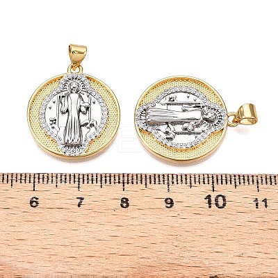 Brass Micro Pave Cubic Zirconia Pendants KK-T070-26G-1