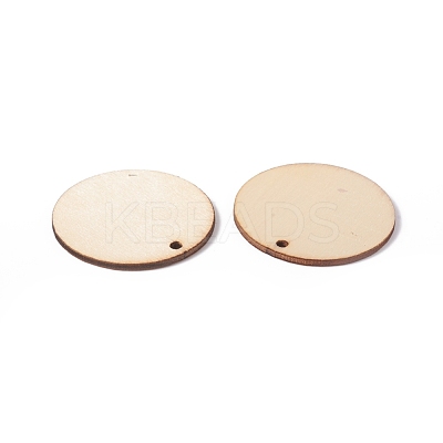 Unfinished Natural Poplar Wood Pendants WOOD-E010-06B-1