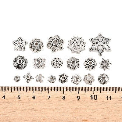 Tibetan Style Alloy Bead Caps FIND-C093-03AS-1