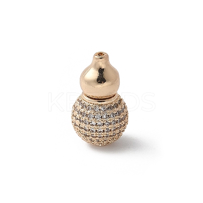 Brass Silver Micro Pave Clear Cubic Zirconia Screw Clasps KK-U052-40G-1