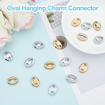 16Pcs 2 Colors PVD Vacuum Plating Non-magnetic Synthetic Hematite Connector Charms G-AR0004-77-1
