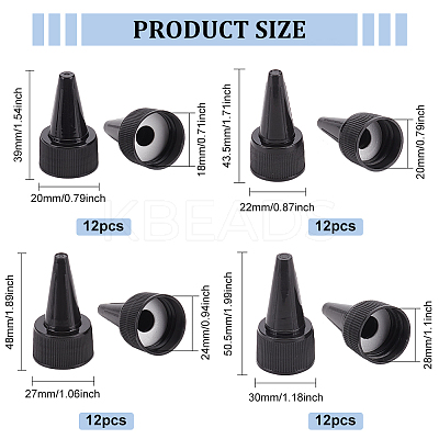 48Pcs 4 Style Plastic Twist Bottle Cap DIY-BC0006-52A-1