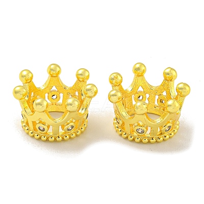 Crown Brass European Beads KK-L075-020G-1