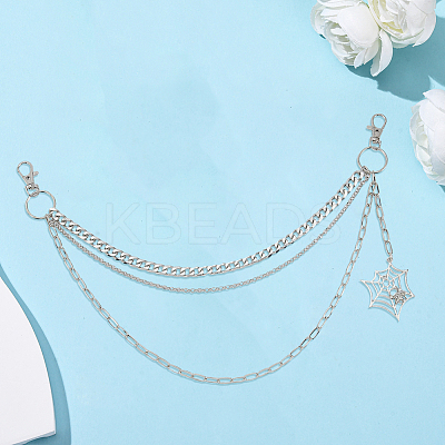 Halloween Theme Alloy Multilayer Chain Belts for Pants AJEW-WH20018-132-1