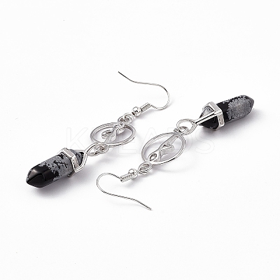 Gemstone Bullet & Dancer Dangle Earrings EJEW-I276-05P-1