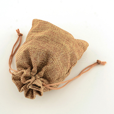 Polyester Imitation Burlap Packing Pouches Drawstring Bags LS-X-ABAG-R004-14x10cm-03-1
