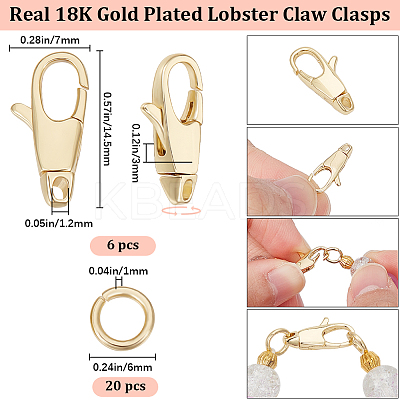 6Pcs Brass Swivel Lobster Claw Clasps DIY-BBC0001-53-1
