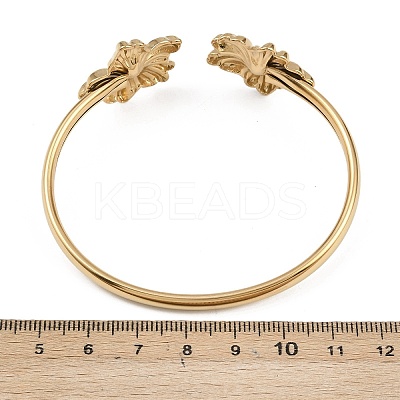 304 Stainless Steel Cuff Bangles for Women BJEW-A147-01A-G-1