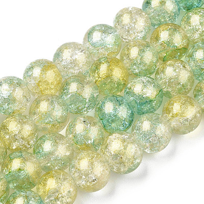 Baking Paint Crackle Glass Bead Strands DGLA-R053-05F-1