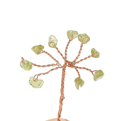 Natural Peridot Chips Tree of Life Decorations DJEW-P022-02A-04-1