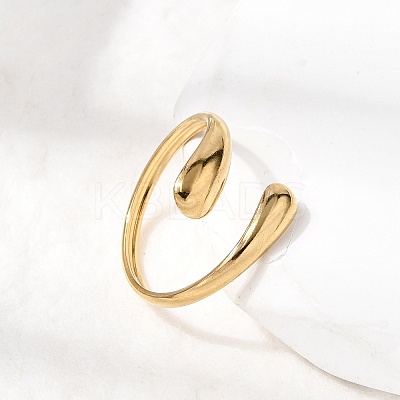 5Pcs 304 Stainless Steel Open Cuff Rings for Women RJEW-K313-03G-1