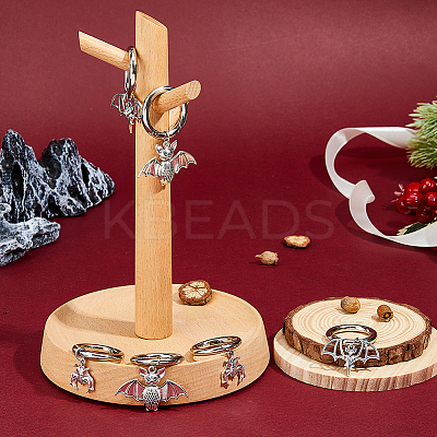 Tibetan Style Bat Alloy Pendants HJEW-AB00223-1