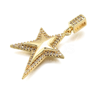 Brass Micro Pave Cubic Zirconia Pendants KK-K401-04A-G-1