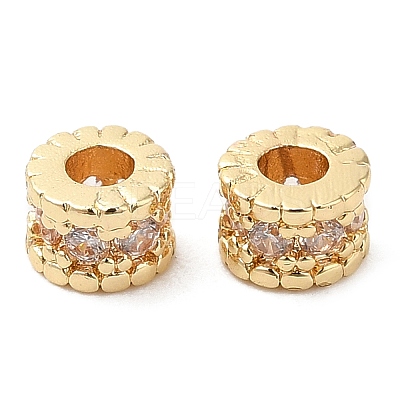 Rack Plating Brass Micro Pave Cubic Zirconia Beads KK-A186-03A-LG-1