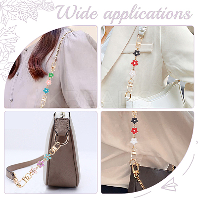 6Pcs 3 Style Flower Plastic Enamel Link Bag Strap Extenders FIND-WR0006-37-1