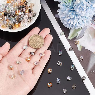 160Pcs 8 Style Transparent Electroplate Glass Beads Strands EGLA-GA0001-14-1