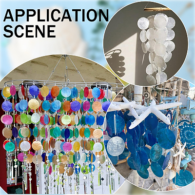 36Pcs 6 Colors Dyed Natural Capiz Shell Pendants FIND-SC0017-50-1