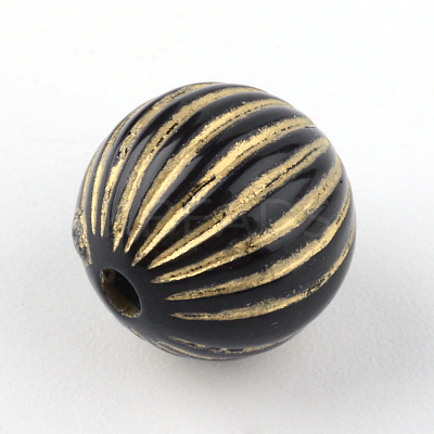 Round Plating Acrylic Beads PACR-Q102-51B-1