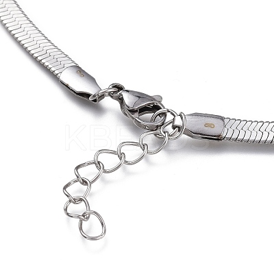 Non-Tarnish Unisex 304 Stainless Steel Herringbone Chain Necklaces NJEW-O119-01A-P-1